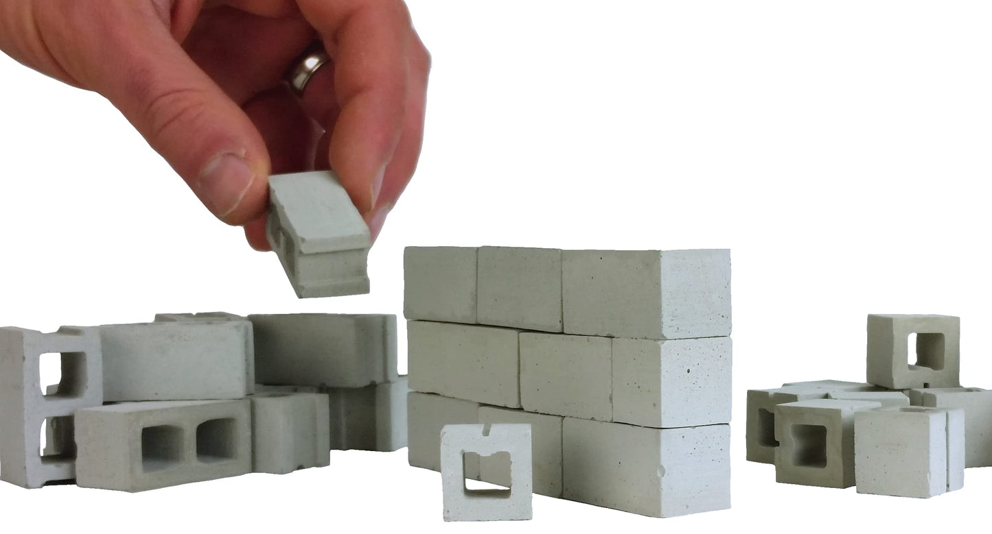 Acacia Grove Mini Half Cinder Blocks, 1/12 Scale (16 Pack)