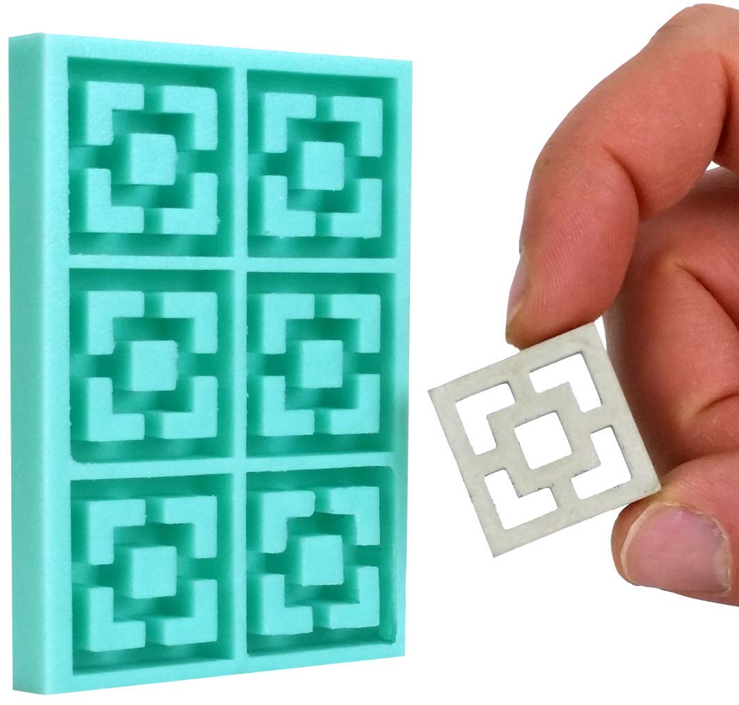 Acacia Grove Mini Breeze Block Mold, Town Square Screen Blocks, 1:12 Scale Mid Century Modern, Silicone