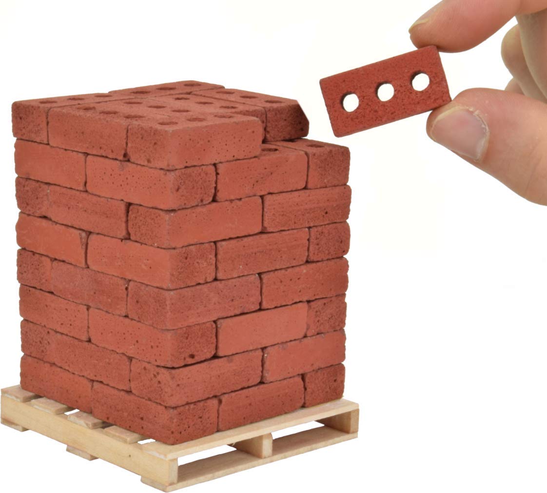 Acacia Grove Mini Red Bricks with Pallet, 1/6 Scale