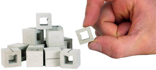 Acacia Grove Mini Half Cinder Blocks, 1/12 Scale (16 Pack)