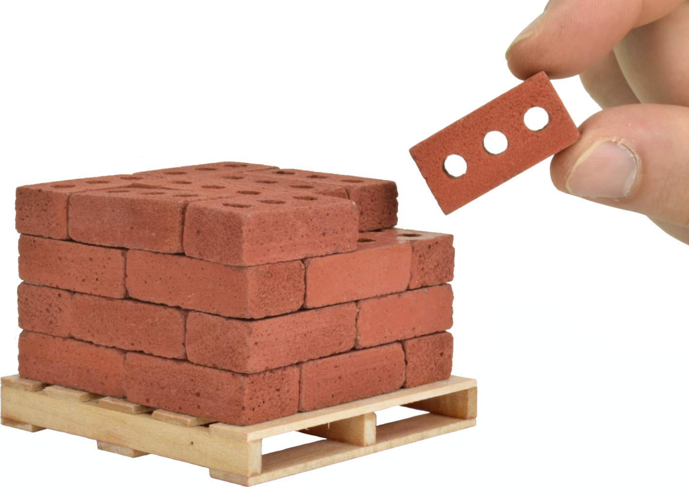Acacia Grove Mini Red Bricks with Pallet, 1/6 Scale