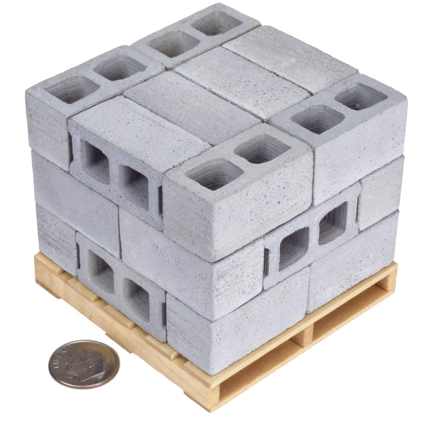 Acacia Grove Mini Cinder Blocks with Pallet, 1/12 Scale