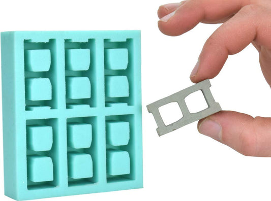 Acacia Grove Miniature Cinder Block Mold, Silicone Rubber (1:10 Scale)