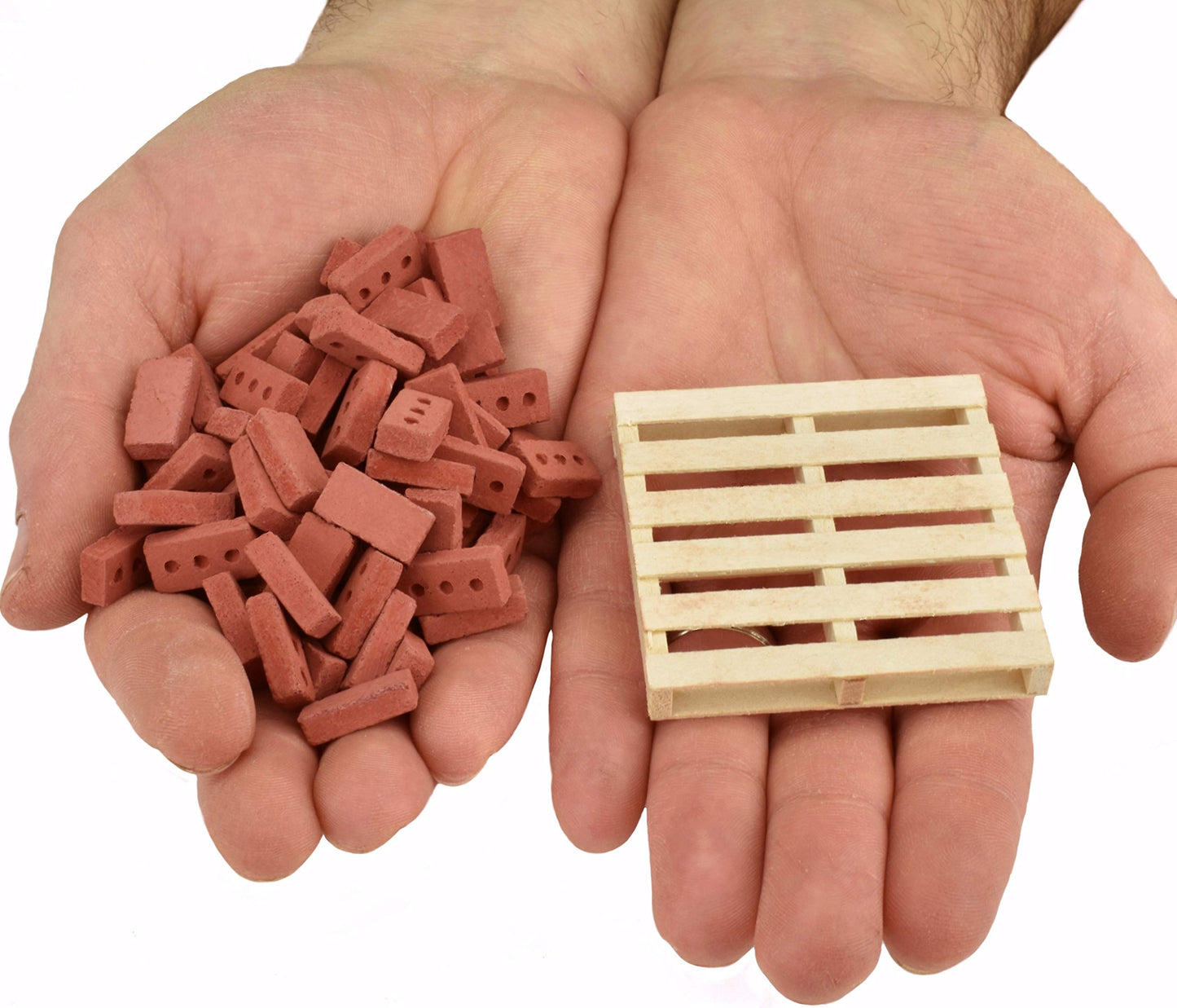 Acacia Grove Mini Red Bricks with Pallet, 100 Pack, 1/12 Scale